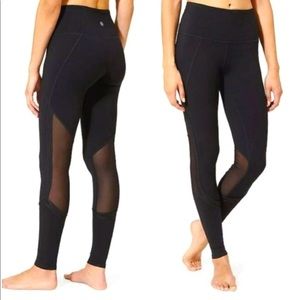 Athleta Plié Tights Black Mesh Leggings XXS
